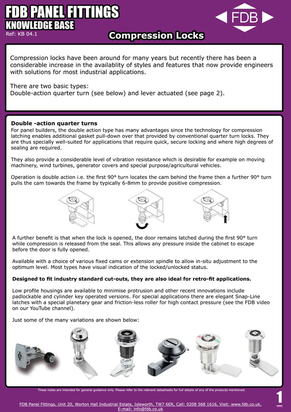 compression locks data sheet